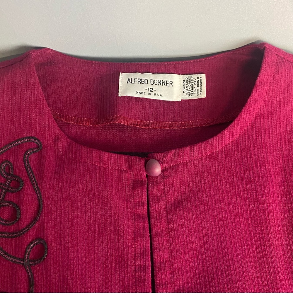 Alfred Dunner Deep Raspberry Open-Front Short Sleeve Tunic - Picture 6 of 12